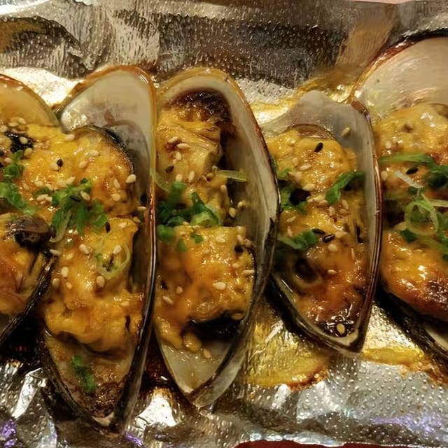 Baked Green Mussel.