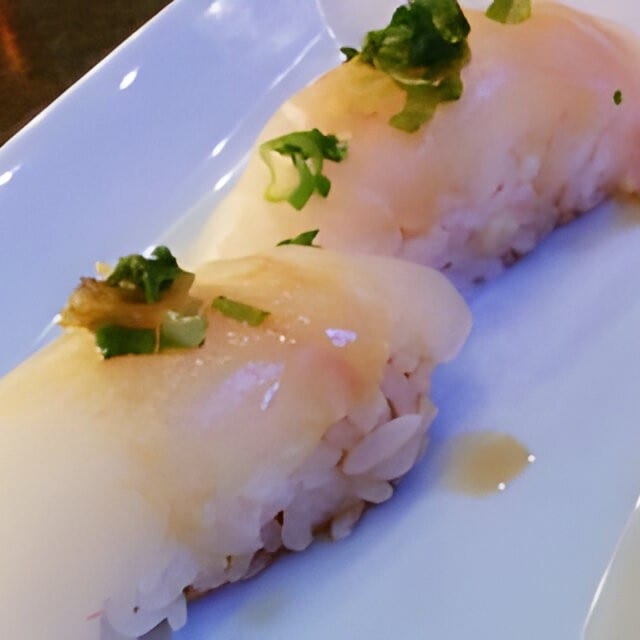 Halibut Sushi.